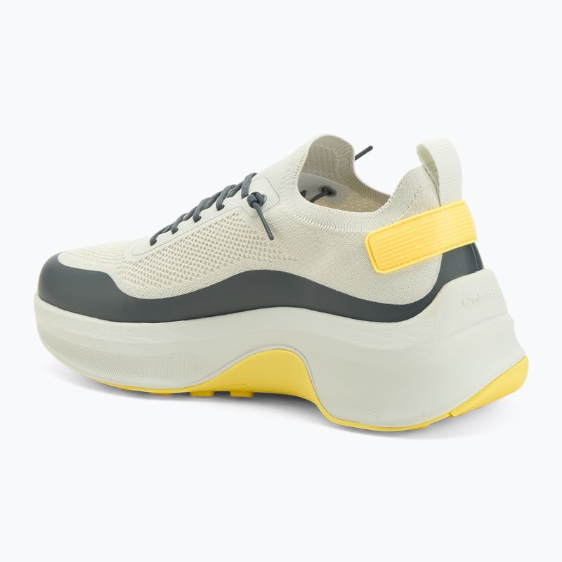 Buty męskie Calvin Klein YM0YM01457 Chunky Runner Lace Up Sock Knit vaporous white/coal/buttercup 3