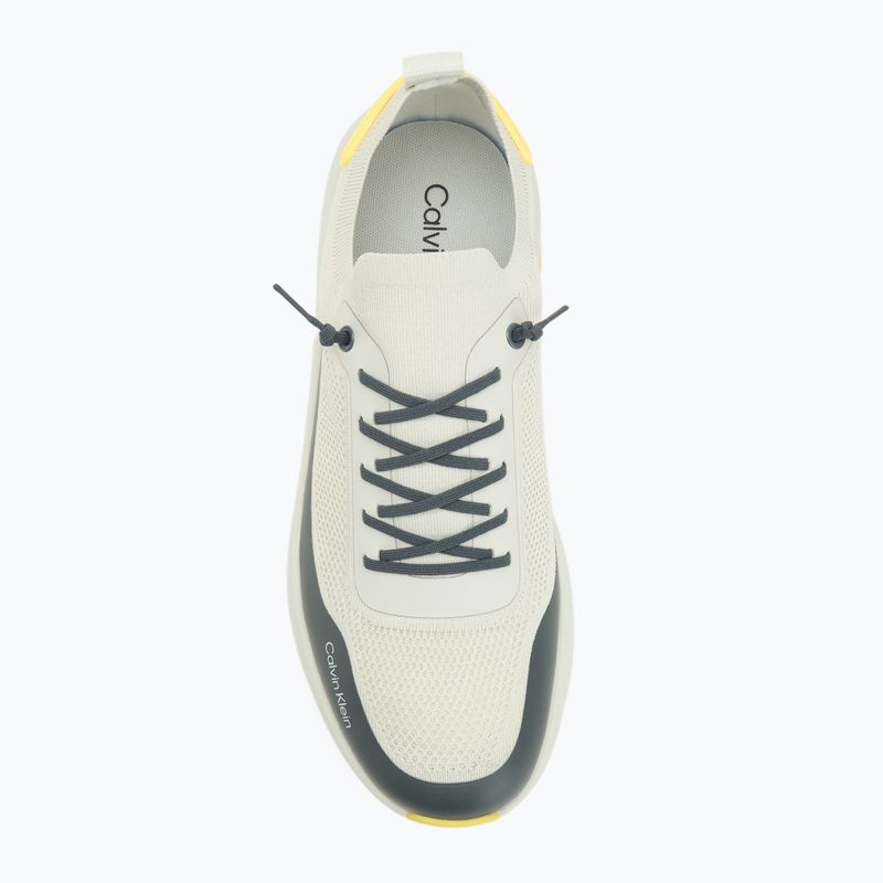 Buty męskie Calvin Klein YM0YM01457 Chunky Runner Lace Up Sock Knit vaporous white/coal/buttercup 5