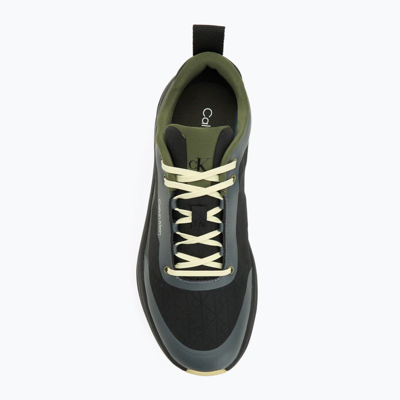 Buty męskie Calvin Klein YM0YM01456 Chunky Runner Lace Up Mix Aop black/medieval forest/coal/lime 5