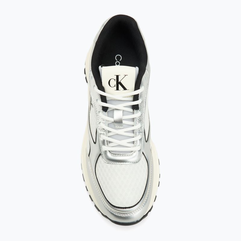 Buty damskie Calvin Klein YW0YW02063 Hike Runner Lace Up Mesh Mix silver/black/bright white 5
