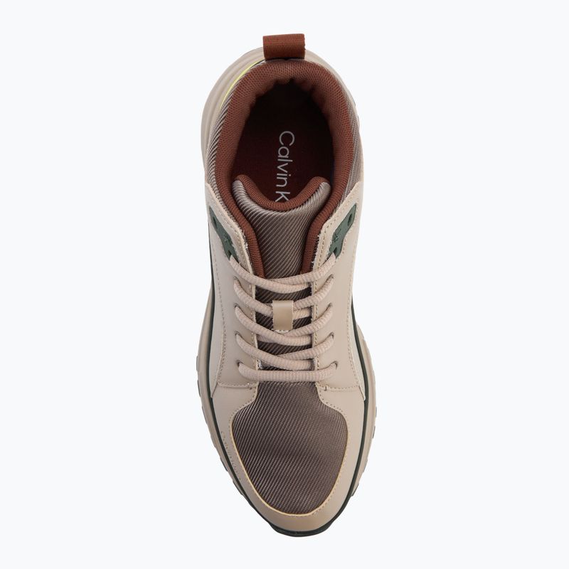 Buty męskie Calvin Klein YM0YM01418 Hike Runner Mid Laceup Tech Mix desert taupe/smog/sorrel/thyme 5