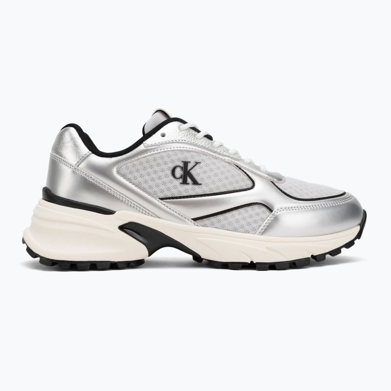 Buty męskie Calvin Klein YM0YM01402 Hike Runner Laceup Mesh Mix silver/black/marshmallow 2