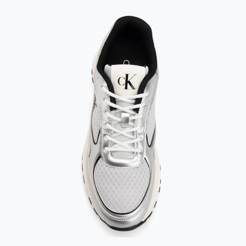 Buty męskie Calvin Klein YM0YM01402 Hike Runner Laceup Mesh Mix silver/black/marshmallow 5