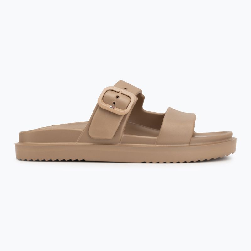 Klapki damskie Tommy Hilfiger Double Strap Sandal Pearl safari canvas pearlized 2