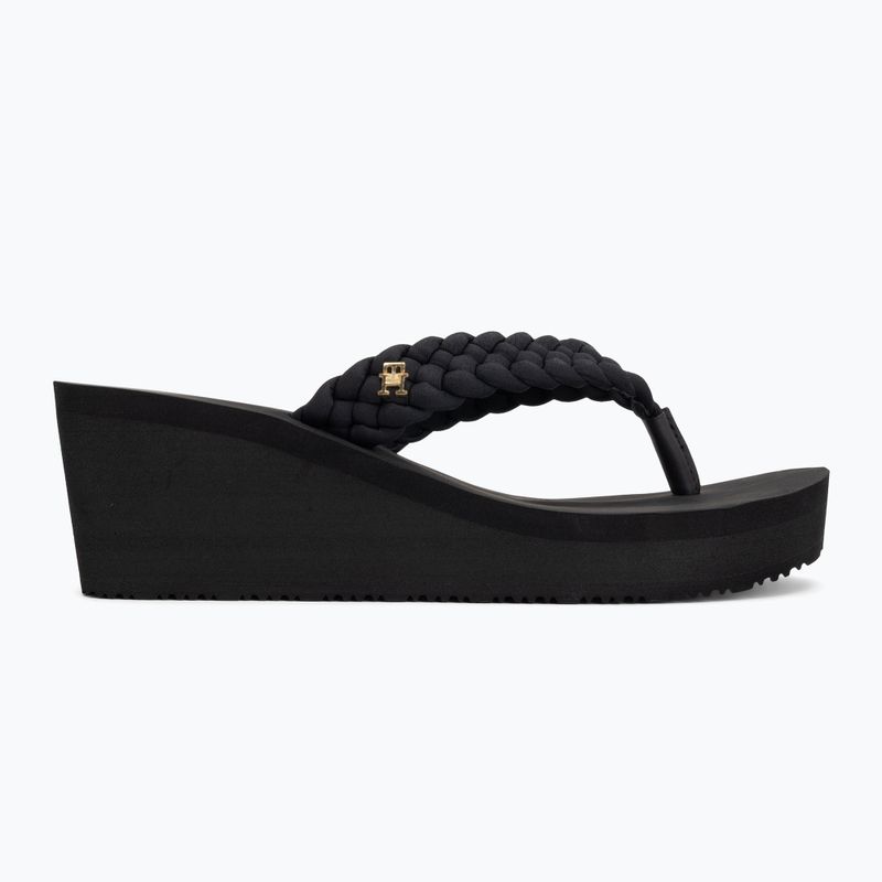 Japonki damskie Tommy Hilfiger Wedge Braided Summer Sandal black 2