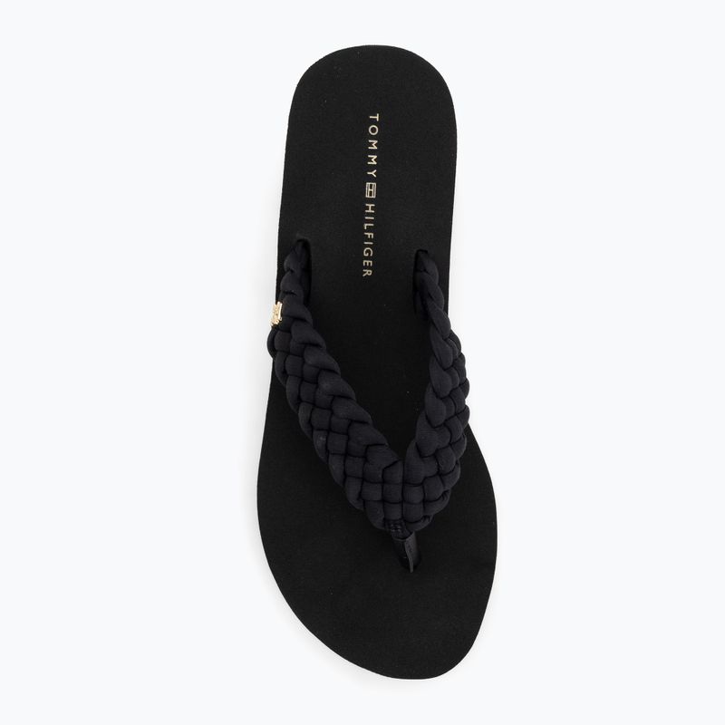 Japonki damskie Tommy Hilfiger Wedge Braided Summer Sandal black 5