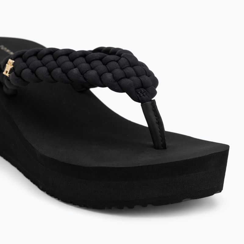 Japonki damskie Tommy Hilfiger Wedge Braided Summer Sandal black 7