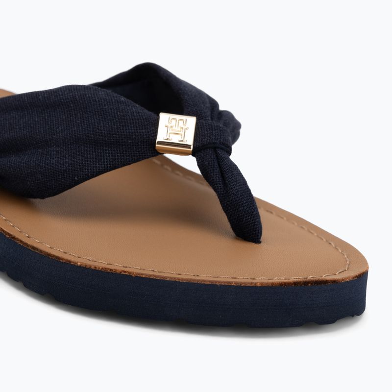 Japonki damskie Tommy Hilfiger Footbed Summer Sandal Leather space blue 7