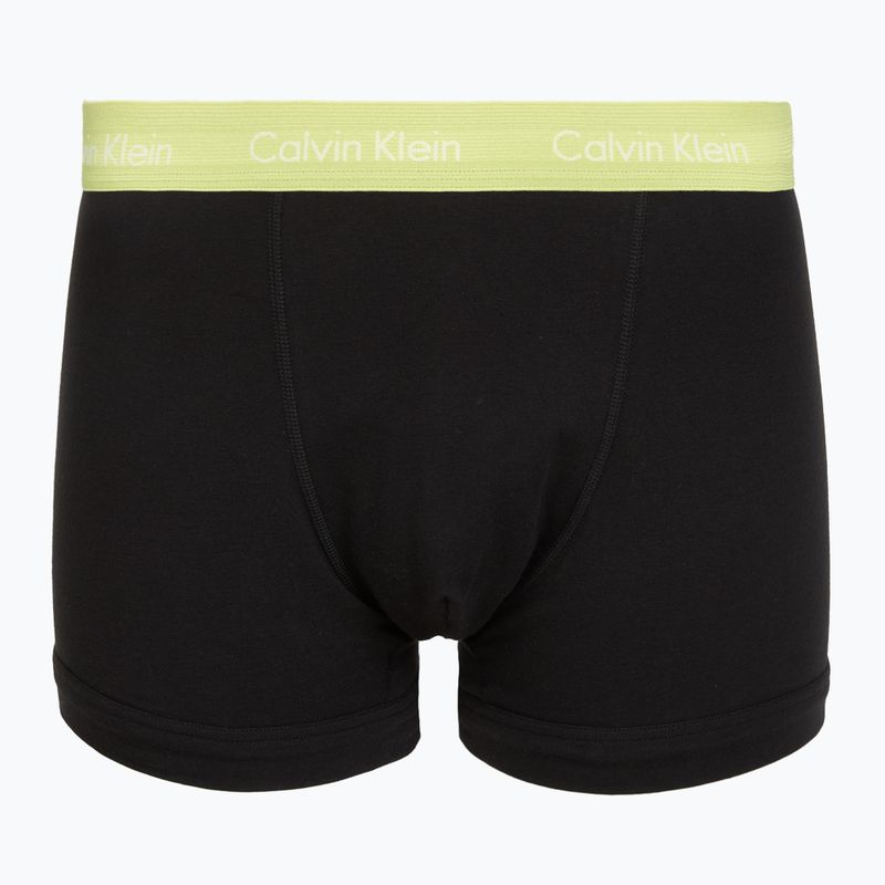 Bokserki męskie Calvin Klein 0000U2662G Trunk 3 pary black w green bloom wb/black w da 2