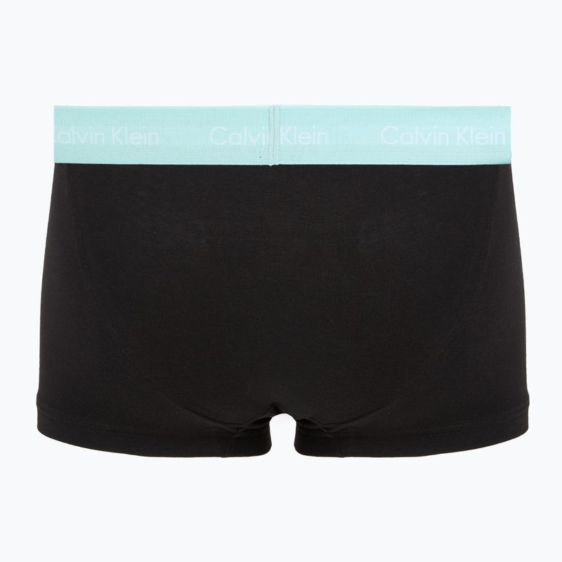 Bokserki męskie Calvin Klein 0000U2664G Low Rise Trunk 3 pary black w plume wb/ black w misty sag 3