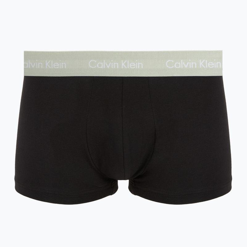 Bokserki męskie Calvin Klein 0000U2664G Low Rise Trunk 3 pary black w plume wb/ black w misty sag 5