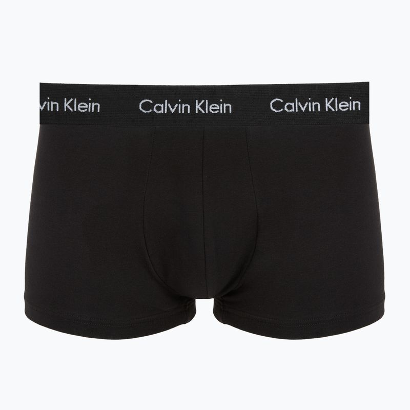 Bokserki męskie Calvin Klein 0000U2664G Low Rise Trunk 3 pary black w plume wb/ black w misty sag 6
