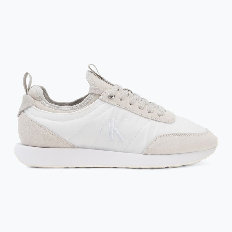 Buty męskie Calvin Klein YM0YM01414 Retro Runner Sock Laceup Mix mat bright white/light grey 2