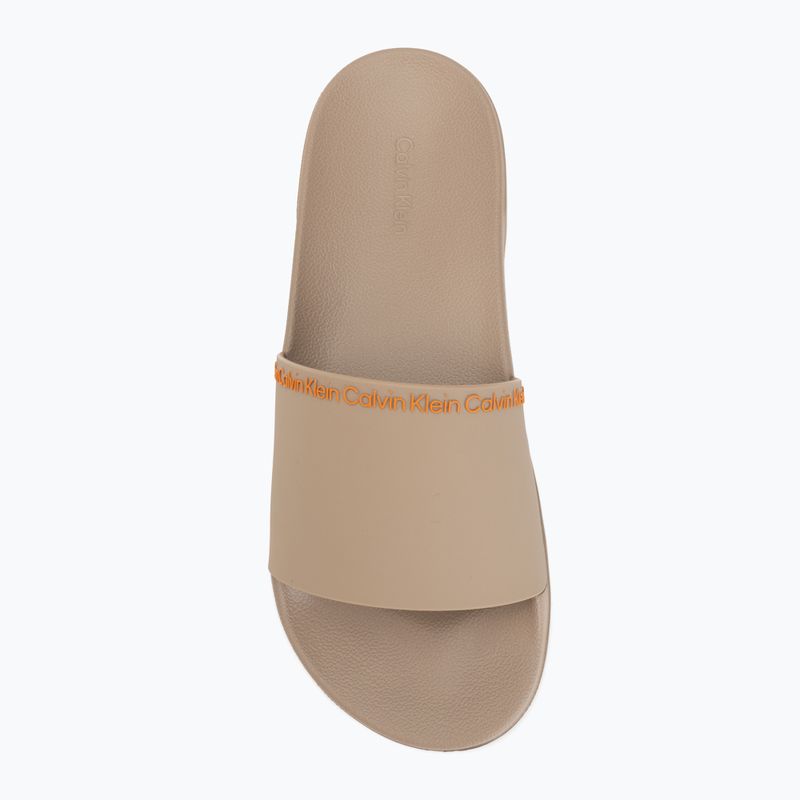 Klapki męskie Calvin Klein HM0HM02108 Ess Institutional Cv nomad/vivid tangerine 5