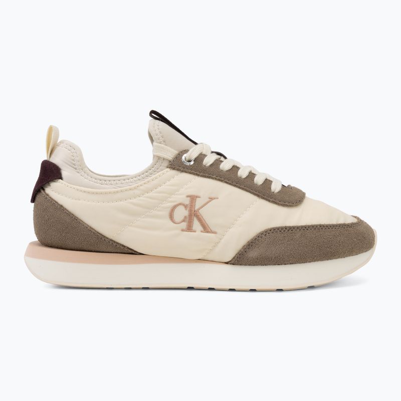 Buty damskie Calvin Klein YW0YW02060 Retro Runner Sock Laceup Mix Mat turtledove/spanish villa/bordeaux 2
