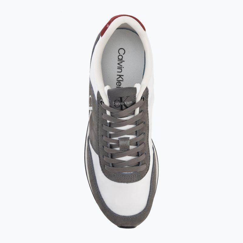 Buty męskie Calvin Klein HM0HM02212 Retro Runner Bans Leather Suede granite gray/white/rhubarb 5