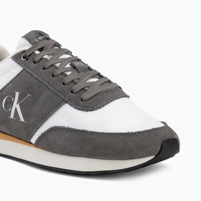 Buty męskie Calvin Klein HM0HM02212 Retro Runner Bans Leather Suede granite gray/white/rhubarb 7