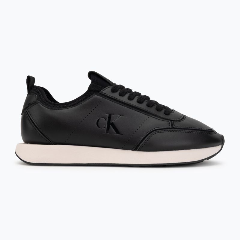 Buty damskie Calvin Klein HW0HW03118 Retro Runner Sock PANL Leather Neo black/crystal grey 2