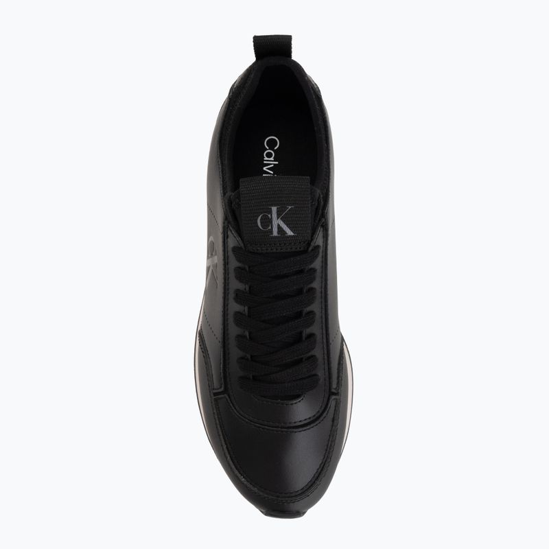 Buty damskie Calvin Klein HW0HW03118 Retro Runner Sock PANL Leather Neo black/crystal grey 5