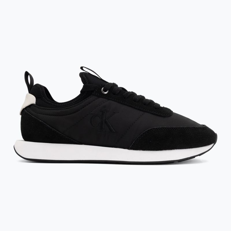 Buty męskie Calvin Klein YM0YM01414 Retro Runner Sock Laceup Mix mat black/bright white 2