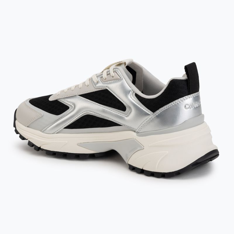 Buty damskie Calvin Klein HW0HW03140 Hike Run Stripe Mesh Met black/siver/light grey 3
