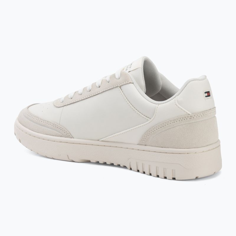 Buty męskie Tommy Hilfiger Basket Core Leather Suede Mix ecru/street green 3