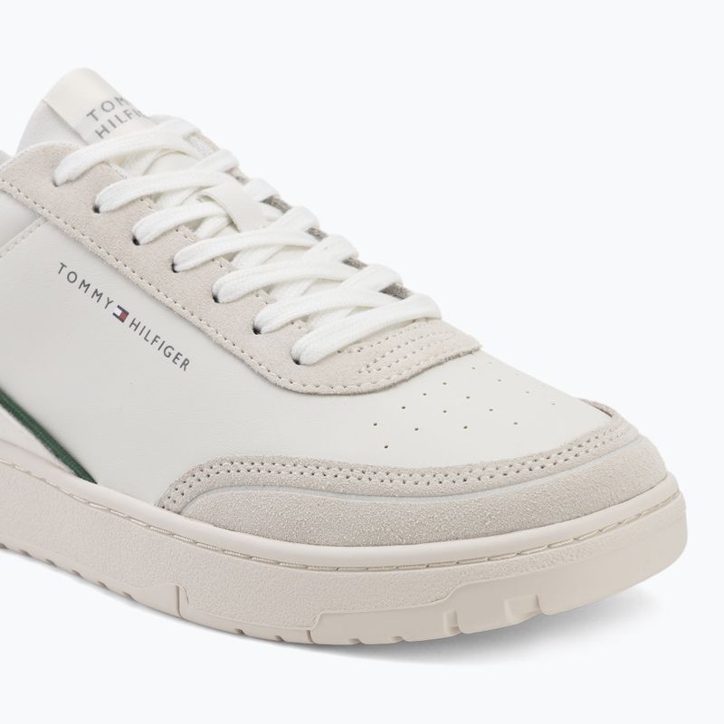 Buty męskie Tommy Hilfiger Basket Core Leather Suede Mix ecru/street green 7