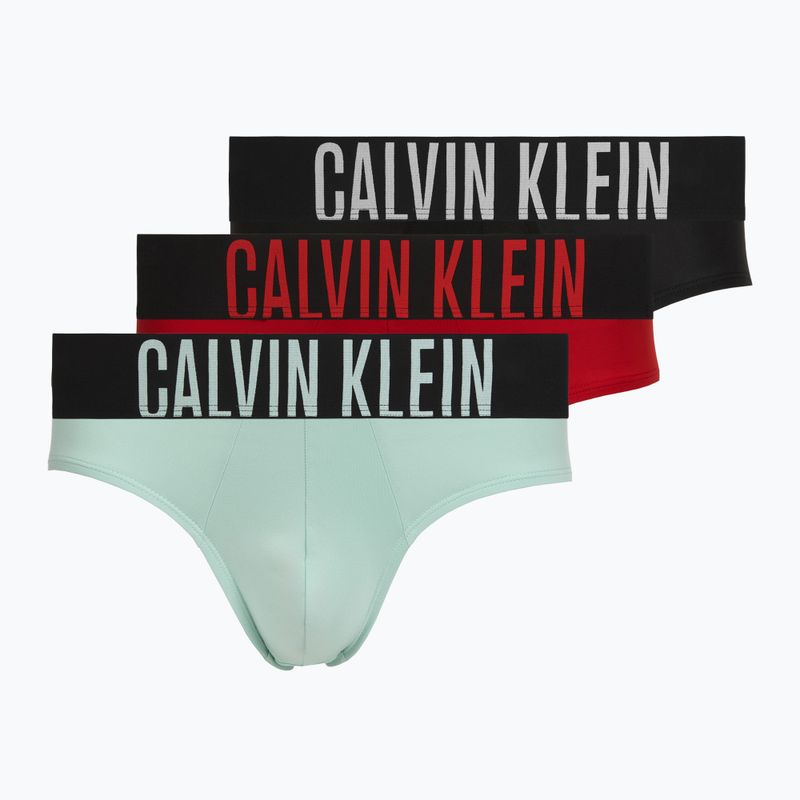 Slipy męskie Calvin Klein 000NB3610A Hip Brief black/goji berry/aqua blue