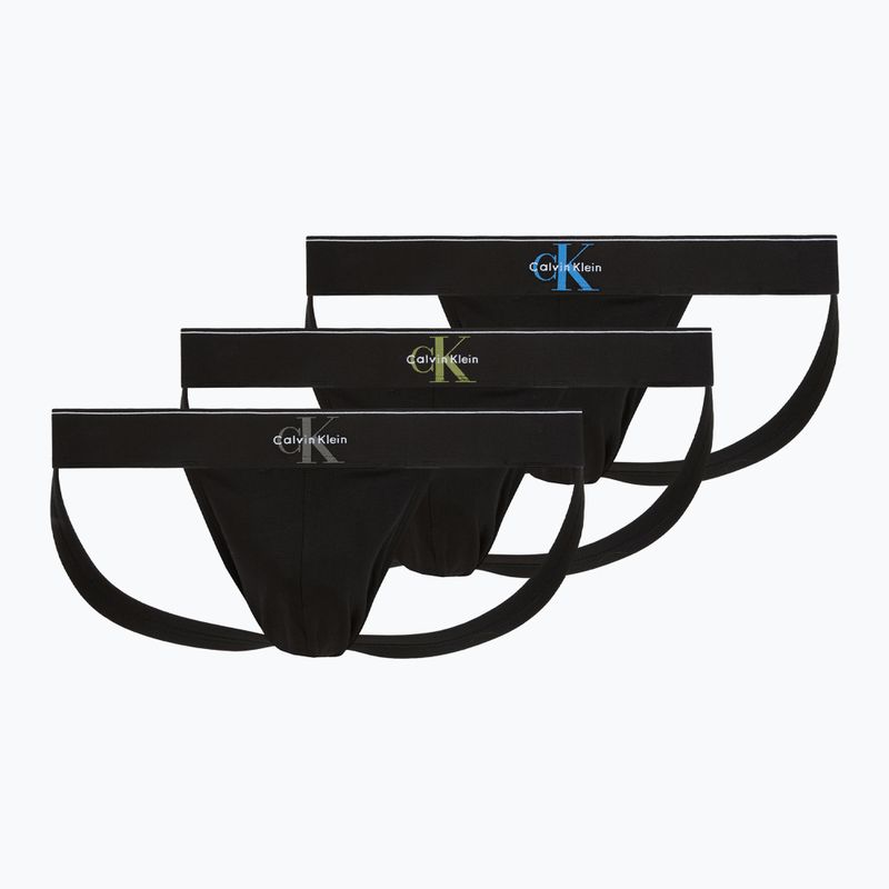 Slipy męskie Calvin Klein LV00NB4644 Jock Strap black bodies w/ granite gray/poseid