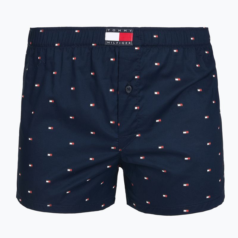 Bokserki męskie Tommy Hilfiger Woven Boxer Print 3 pack chambray flag/carb navy/c navy flag 3