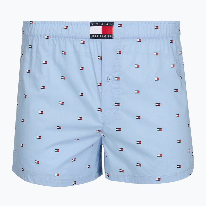 Bokserki męskie Tommy Hilfiger Woven Boxer Print 3 pack chambray flag/carb navy/c navy flag 5