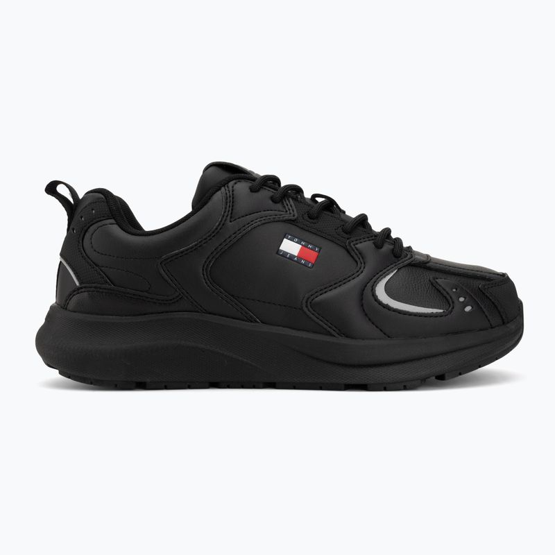 Buty męskie Tommy Jeans Runn Leather triple black 2