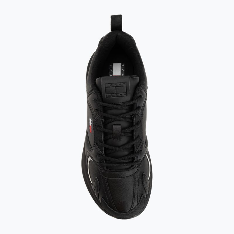 Buty męskie Tommy Jeans Runn Leather triple black 5