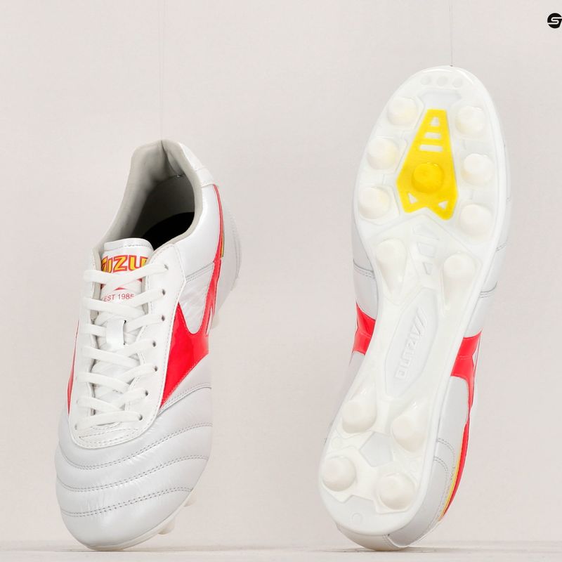 Buty piłkarskie męskie Mizuno Morelia II Elite MD white/flery coral2/bolt2 14