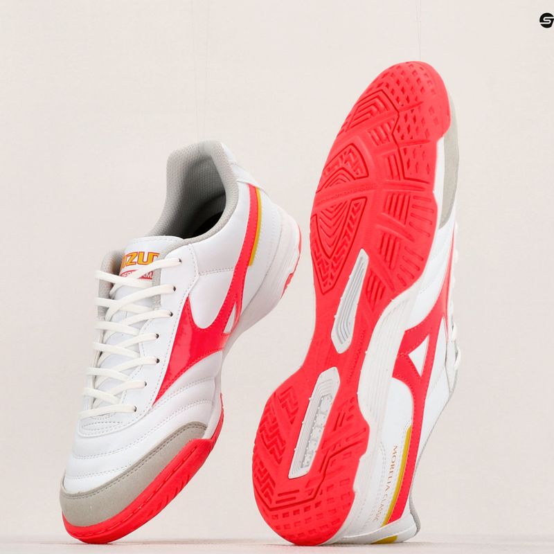 Buty piłkarskie męskie Mizuno Morelia Sala Classic IN white/flery coral2/bolt2 14