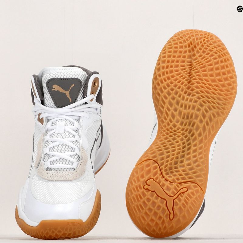 Buty do koszykówki męskie PUMA Playmaker Pro Mid Trophies ash gray/cast iron/puma gold 16