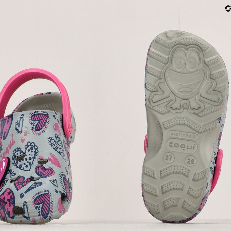 Klapki dziecięce Coqui Little Frog mid.grey/fuchsia love/amulet 14