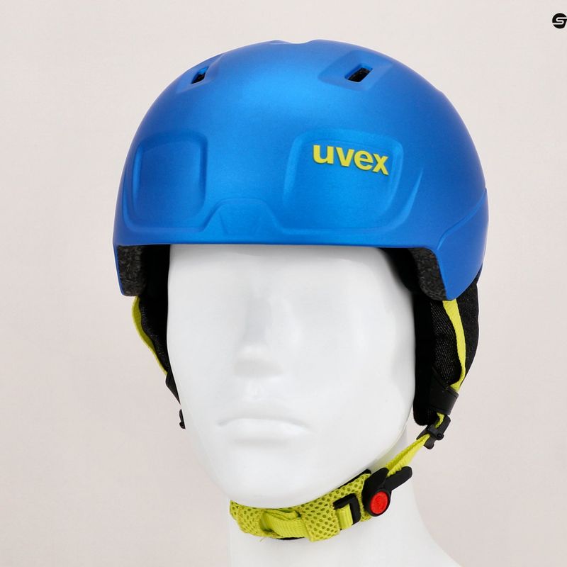 Kask narciarski dziecięcy UVEX Manic Pro Jr blue/lime matt 9