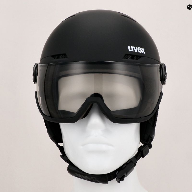 Kask narciarski UVEX Wanted Visor Pro V black matt/variomatc smoke 12