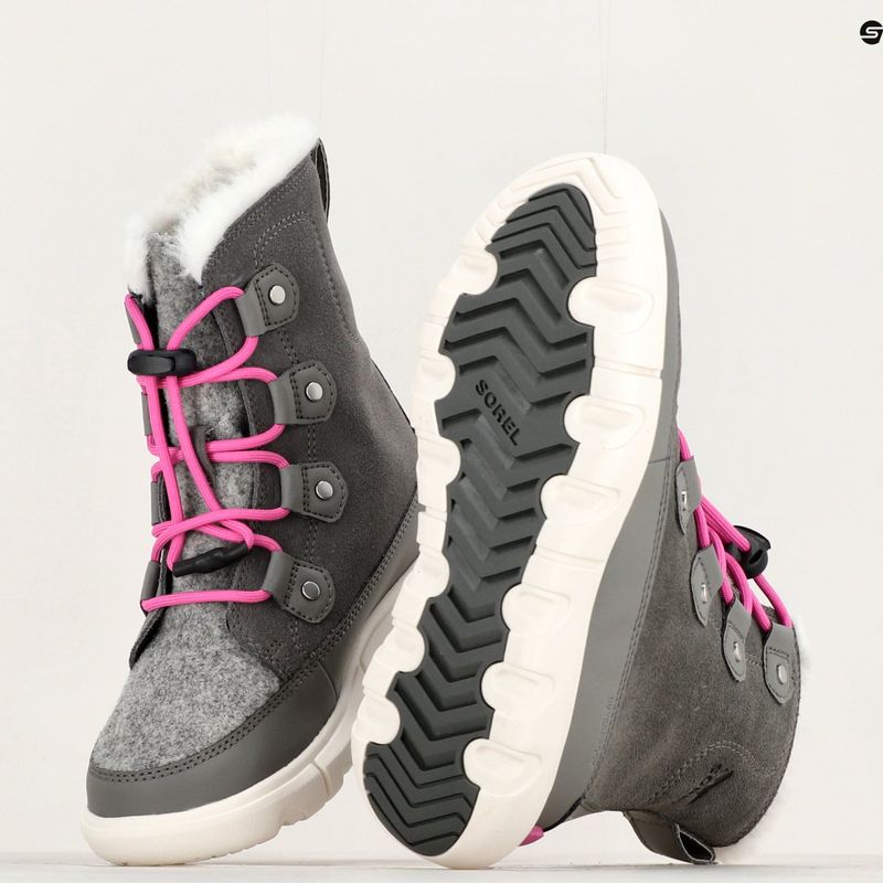 Śniegowce juniorskie Sorel Sorel Explorer Lace quarry/bright lavender 16