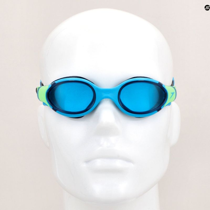 Okulary do pływania dziecięce Speedo Biofuse 2.0 hypersonic blue/true navy/lumo green/blue 6