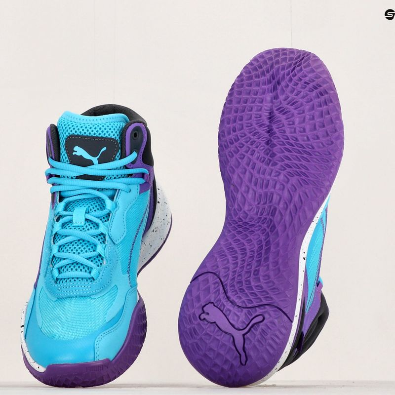 Buty do koszykówki męskie PUMA Playmaker Pro Mid purple glimmer/bright aqua/strong gray/white 16