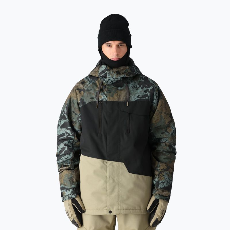 Kurtka snowboardowa męska 686 Geo cypress green hemisphere colorblock