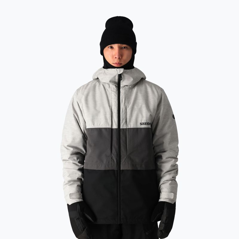 Kurtka snowboardowa męska 686 Smarty 3-in-1 Form white heather colorblock