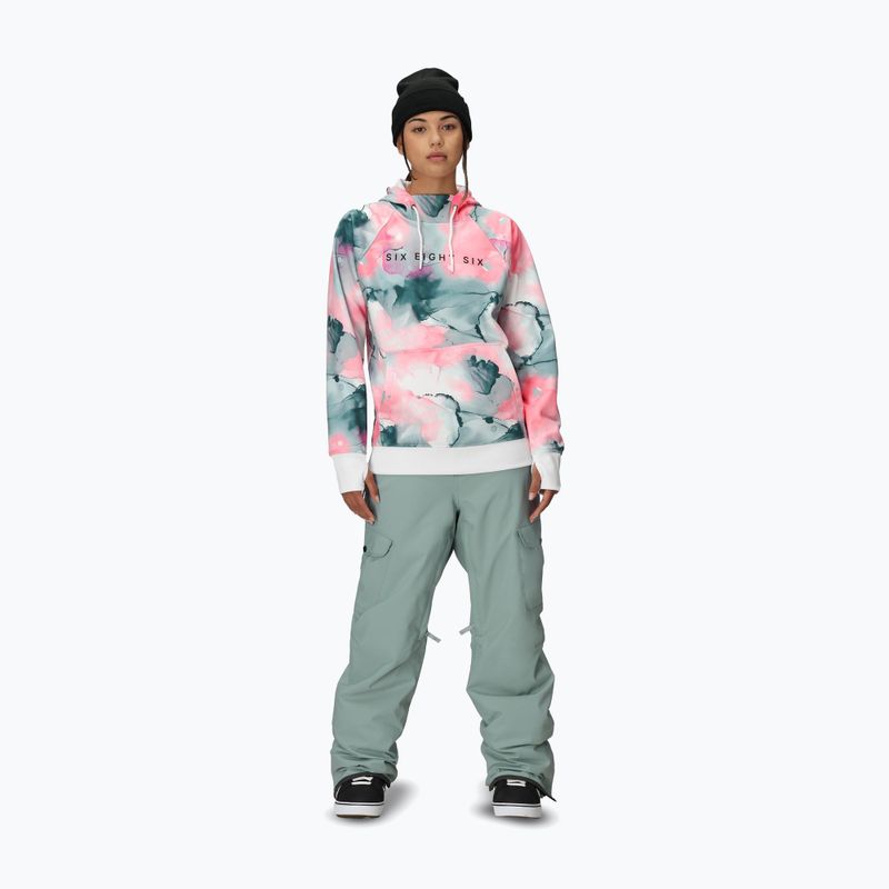 Bluza snowboardowa damska 686 Bonded Fleece Pullover Hoody geranium pink ink 2