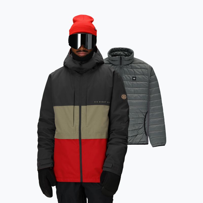 Kurtka snowboardowa męska 686 Smarty 3IN1 Form charcoal colorblock