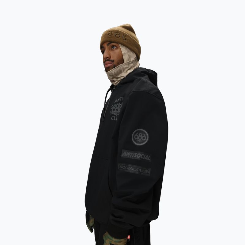 Bluza snowboardowa męska 686 x ASSC F1 Waterproof Team Hoody assc black 4