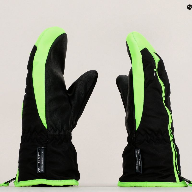 Rękawice narciarskie dziecięce Reusch Ben Mitten black/neon green 10
