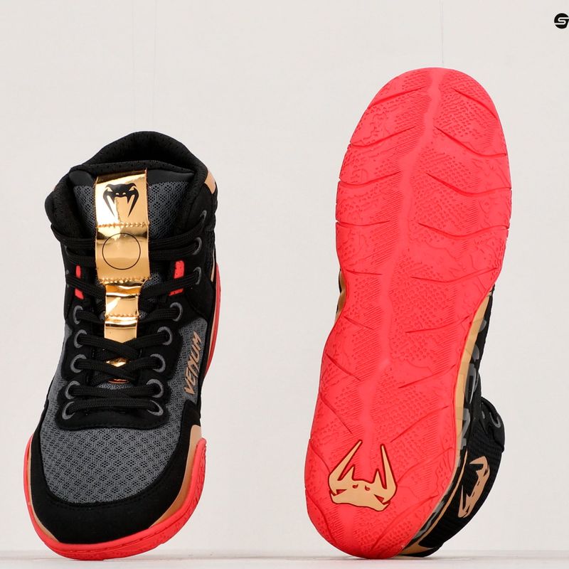 Buty bokserskie Venum Elite Wrestling black/gold/red 8