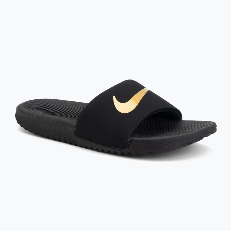 Klapki dziecięce Nike Kawa black/metallic gold